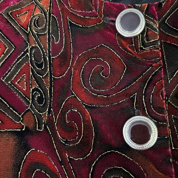 Fritzi California VTG 90s Velvet Dressy Jacket Large Eclectic Art to Wear Party - Picture 8 of 9